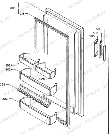 Взрыв-схема холодильника Electrolux RF851 - Схема узла Door 003